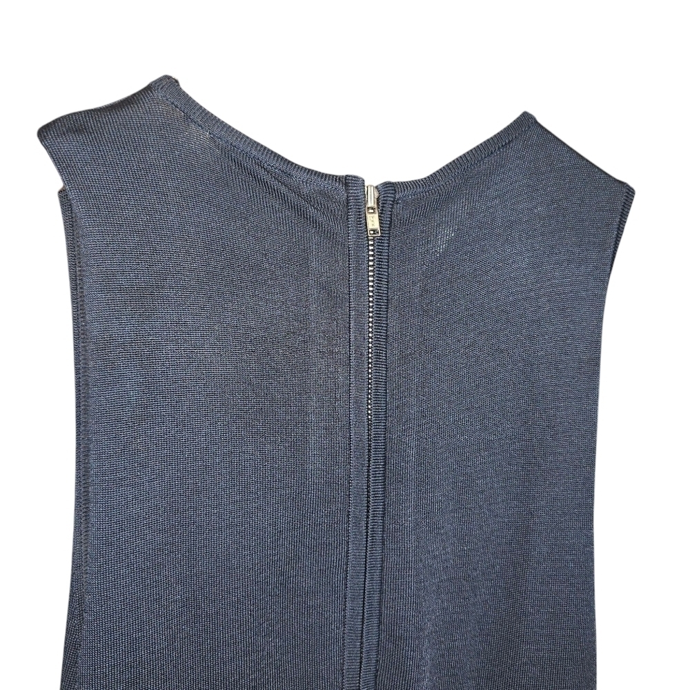 Parker Navy Blue Sleeveless Fit & Flare Stretch Knit Skater Mini Dress Size Lg. - Picture 5 of 10